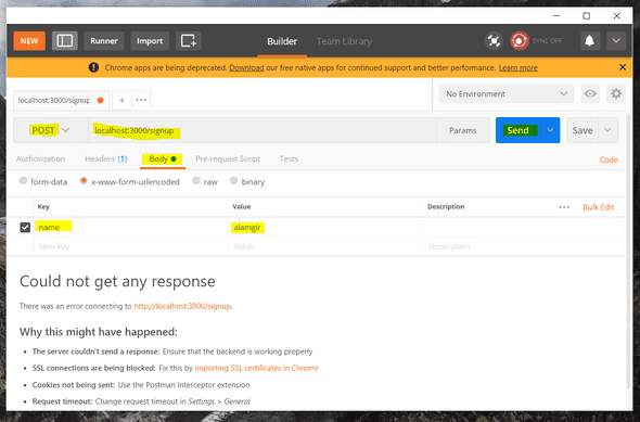 Postman Example